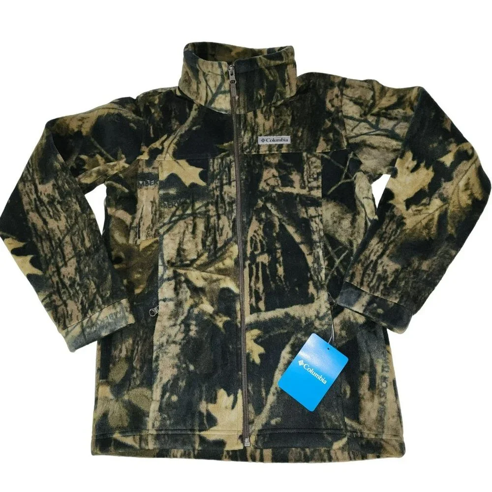Columbia Boys Zing III Timberwolf Printed Fleece Jacket Size M‎